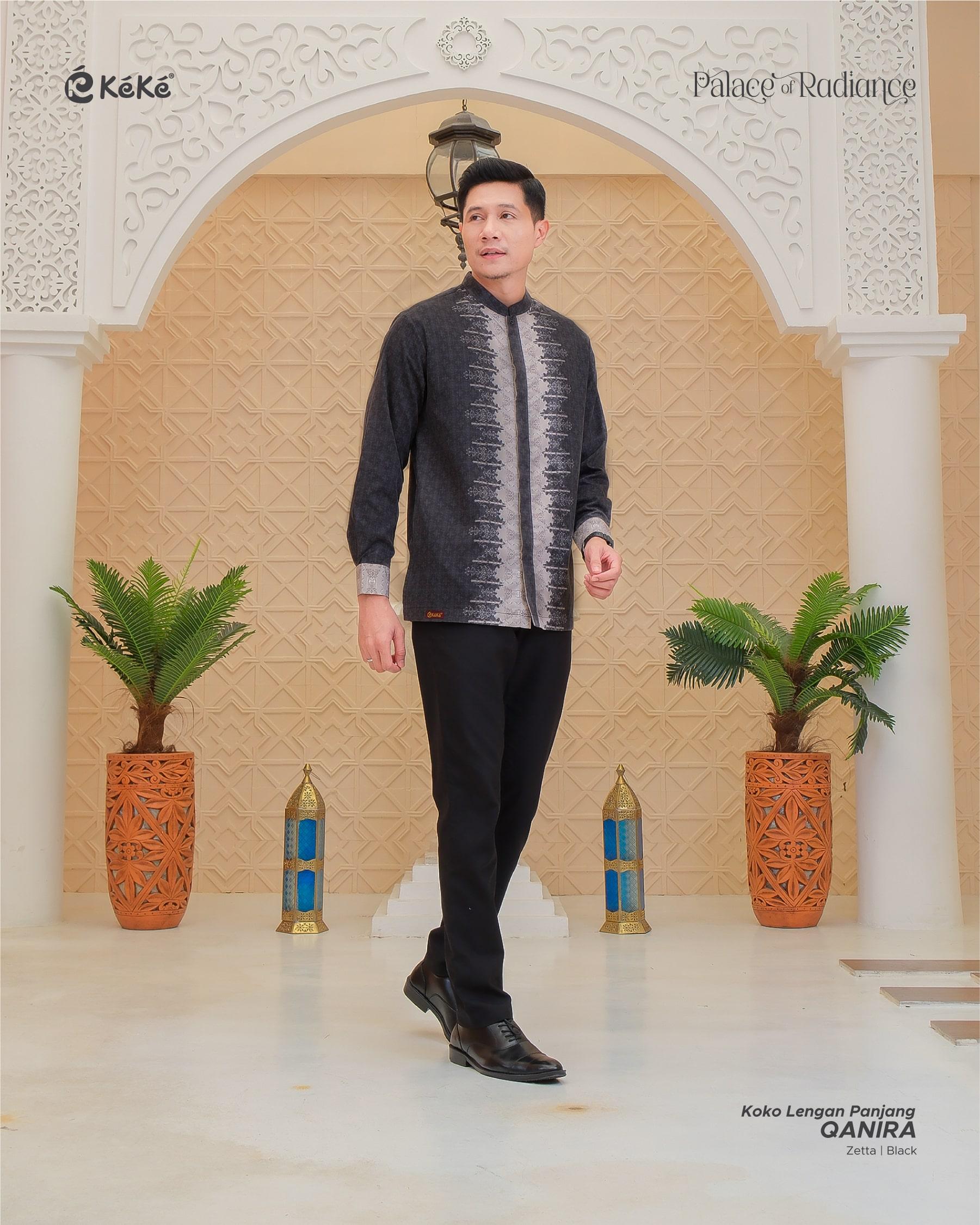 Qanira Series Black Sarimbit Keluarga Lebaran 2026 Gamis Koko Couple Set Satuan by Keke Busana