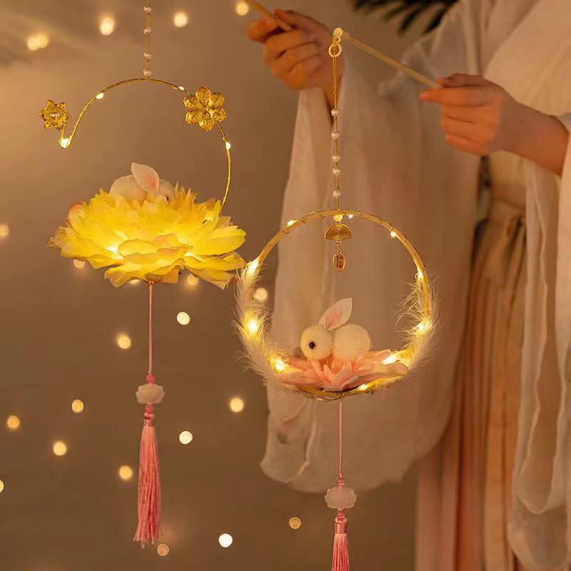 Đèn Lồng Trung Thu, Thỏ Ngọc Tự Ghép Phong Cách Cổ Trang 2025 siêu đẹp