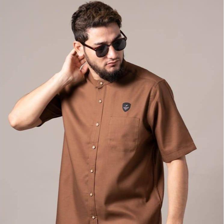 Baju koko lengan pendek terbaru motif polos 1