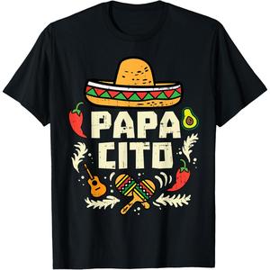 Papacito Family Cinco De Mayo Matchin Couple Mexican Dad Men T-Shirt
