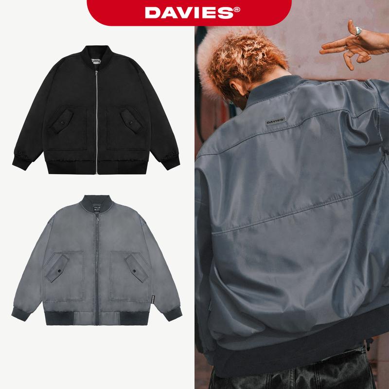 Áo khoác dù local brand nam nữ chống nước siêu bền, siêu ấm màu đen, xám đẹp Protex Jacket local brand Davies| D22-AK1
