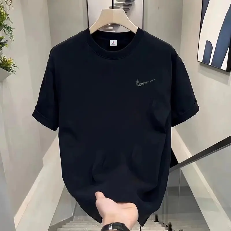 เสื้อยืดแขนสั้นผ้าฝ้ายเฮฟวี่เวท มาใหม่ ขายดีในฤดูร้อน พิมพ์ลายสร้างสรรค์ อเนกประสงค์และหลวม สำหรับผู้ชาย เสื้อคอกลม อินเทรนด์