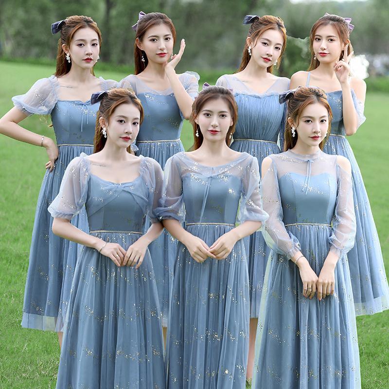 Product Introduction of Bridesmaid Dress Dress Women's New Niche High-Grade Wedding Sisters Group Dress Slim 3