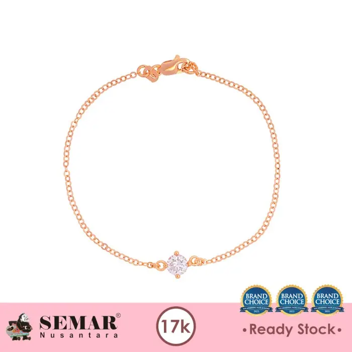 Gelang Emas Gilvi Solitaire Rose Gold 17K Semar Nusantara