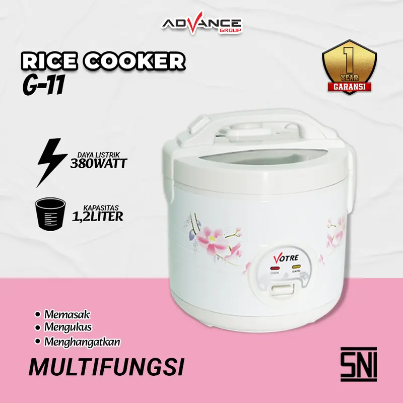 [ischasargita77] Advance Rice Cooker G11 Tutup Kaca Transparan Penanak dan Penghangat Nasi 1.2L Magicom Bergaransi 1 Tahun 5