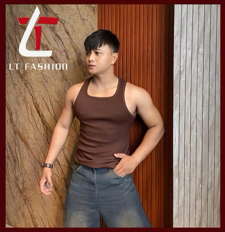 Áo ba lổ tanktop nam cổ vuông cotton gân dày thiết kế ôm body tôn dáng gymmer Menswear 3