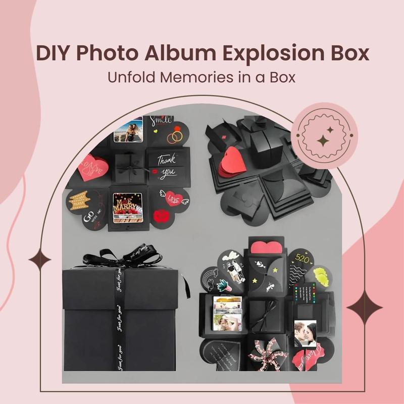 DIY Photo Album Explosion Box, 1 Box Romantic Surprise Gift Box, DIY Photo Album Surprise Box, Gift for Him/her, Decoration Items 1