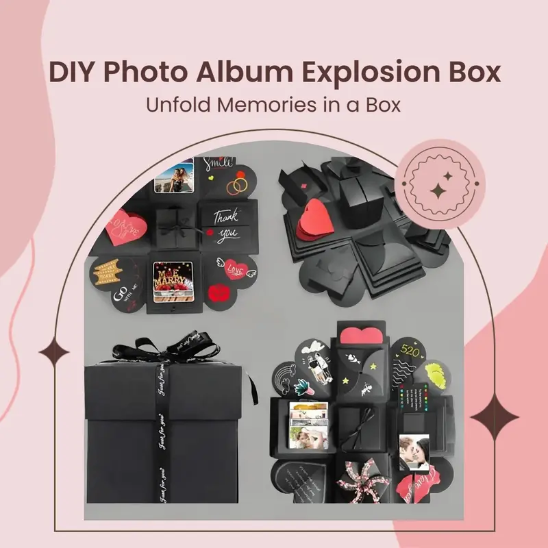 DIY Photo Album Explosion Box, 1 Box Romantic Surprise Gift Box, DIY Photo Album Surprise Box, Gift for Him/her, Decoration Items 1