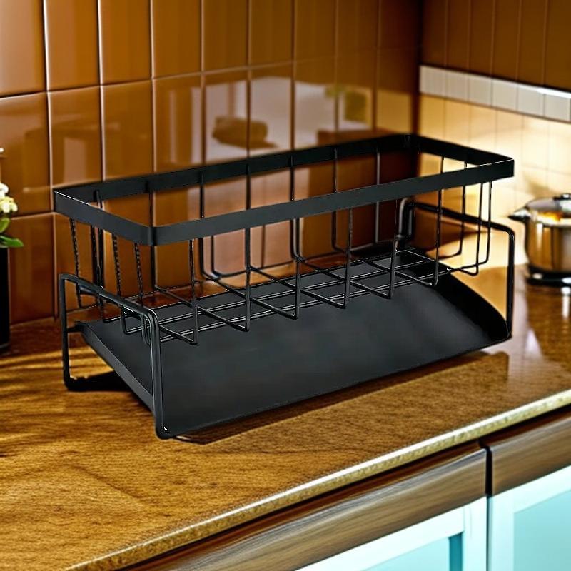Kitchen Sink Drain Rack, 1 Count Kitchen Sink Storage Rack with Dishcloth Holder, Kitchen Sink Organizer, Kitchen Accessories, Home Organizer 5
