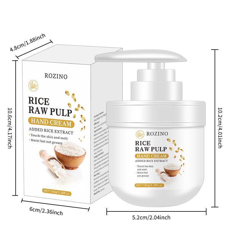 Product Introduction of Rice Raw Pulp Extract Hand Cream, Moisturizing & Soothing Skin Care Cream for Women & Men, Hand Care Product, Christmas Gift 13