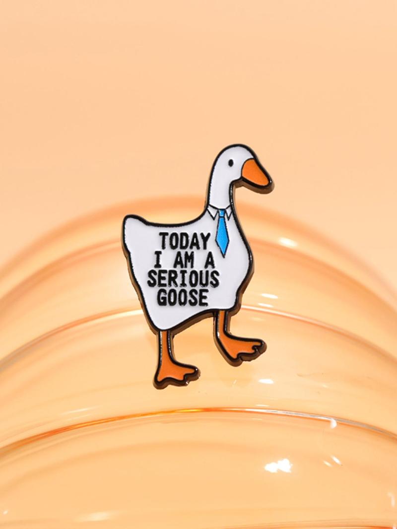 Product Introduction of Cute Goose Design Brooch, Fashion Alloy Badge for Daily Clothing Decor, Trendy All-match & Exquisite Brooch for Birthday Gift 6