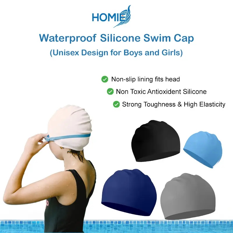 Children’s Waterproof Silicone Swim Cap – Unisex Design for Boys and Girls / Swimming Essentials