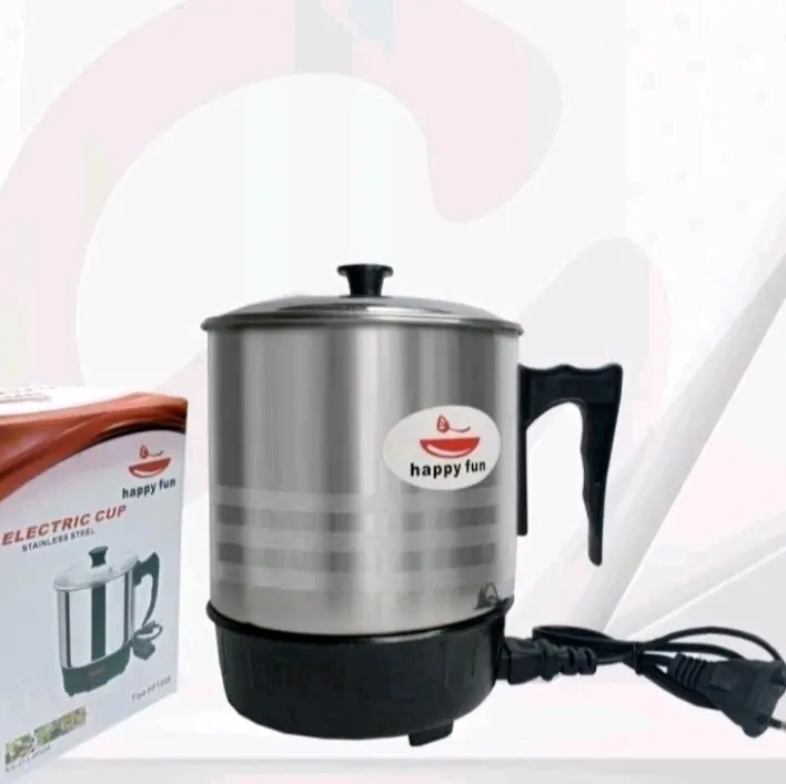 TEKO LISTRIK stainless steel HAPPY FUN electric cup mug elektrik kecil - 12cm 1 liter 1