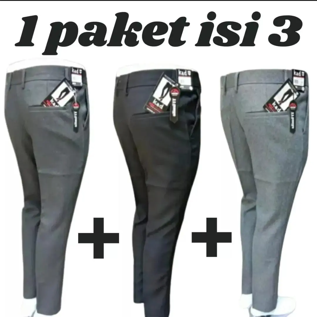 PROMO!!! 100 RIBU DAPAT 3 CELANA BAHAN FORMAL PANJANG PRIA MODEL SLIM FIT TERBARU