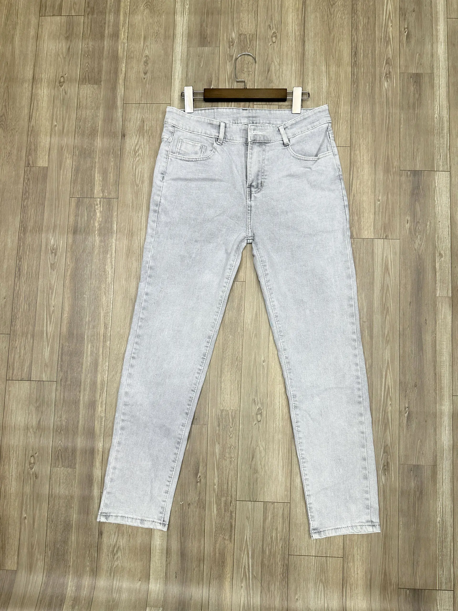 Quần jean nam xám bạc trơn co dãn Menswear Pants