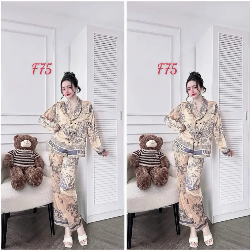 BỘ NGỦ LỤA LATIN HOẠ TIẾT RỪNG CÚC BỌC (40-65kg)