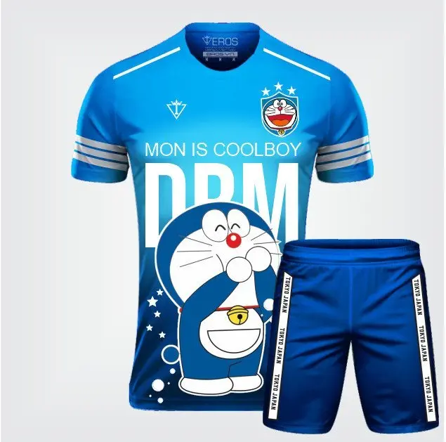 Áo bóng đá Doreamon, đồ dành cho gia đình, Top 10 mẫu bóng đá nhi đồng tại Eros Sport, Vải thun lạnh co giãn, thiết kế Cute  Kids dễ thương. Dành cho cả Nam và Nữ.