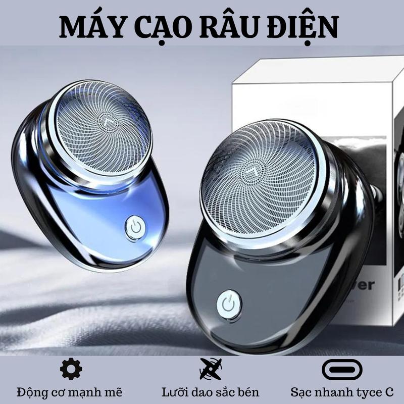 Máy cạo râu điện Laken cho nam, máy cạo râu mini cầm tay, lưỡi dao thép không gỉ, sạc tyce C, máy cạo râu thông minh, daocaorau