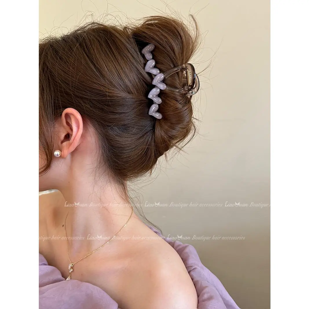 Fresh Korean Style~Grasping Clip Women's 2024 New High-end and Minimalist Clip Headwear, Hair Clip, Back Spoon Shark Clip Ins