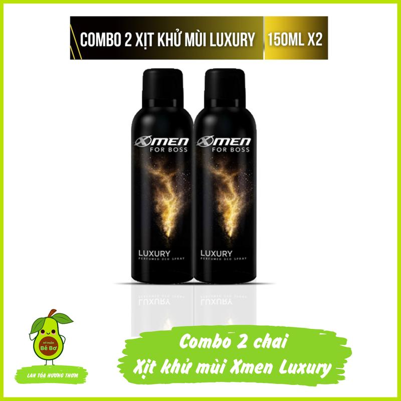 Combo 2 chai Xịt khử mùi X-Men for Boss Luxury 150ml - Bộ 2 chai xịt ngăn mùi hương nước hoa nam giảm mồ hôi nách