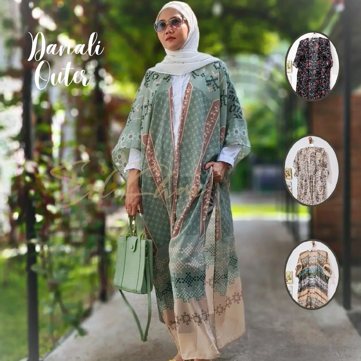 Cardigan Panjang Jumbo Danali Long Outer Bigsize Bunga Casual