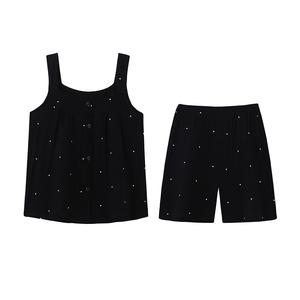 Set Piyama Wanita, Fabrik Ultra-Lembut dan Bernafas, Rekaan Cetakan Bunga Bergaya, Sesuai untuk Tidur dan Relaksasi Ruang Rehat dalam Cuaca Panas, Gaya Manis dan Pakaian Rumah, Ketibaan Baru Musim Bunga Musim Panas