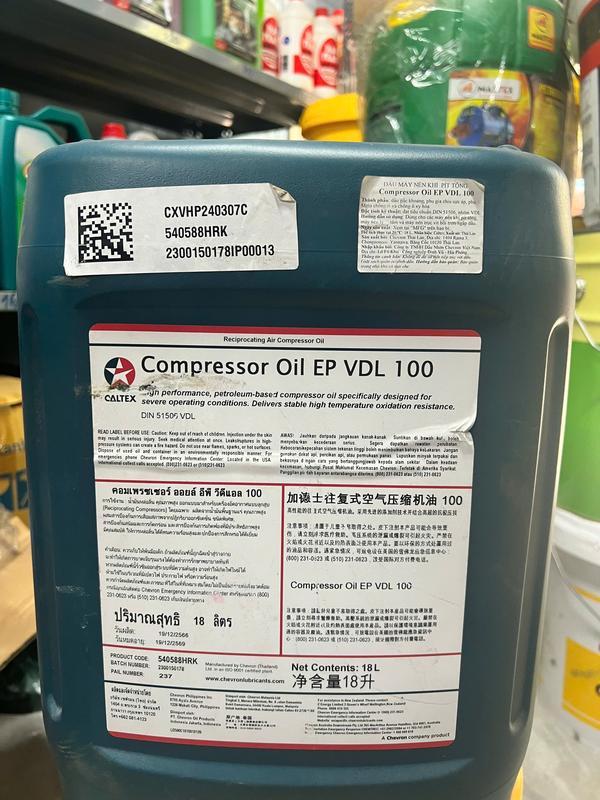 Dầu Chuyên Dùng Cho Máy Nén Khí Piston Caltex Compressor Oil EP VDL 100- Chai Chiết 1,5L