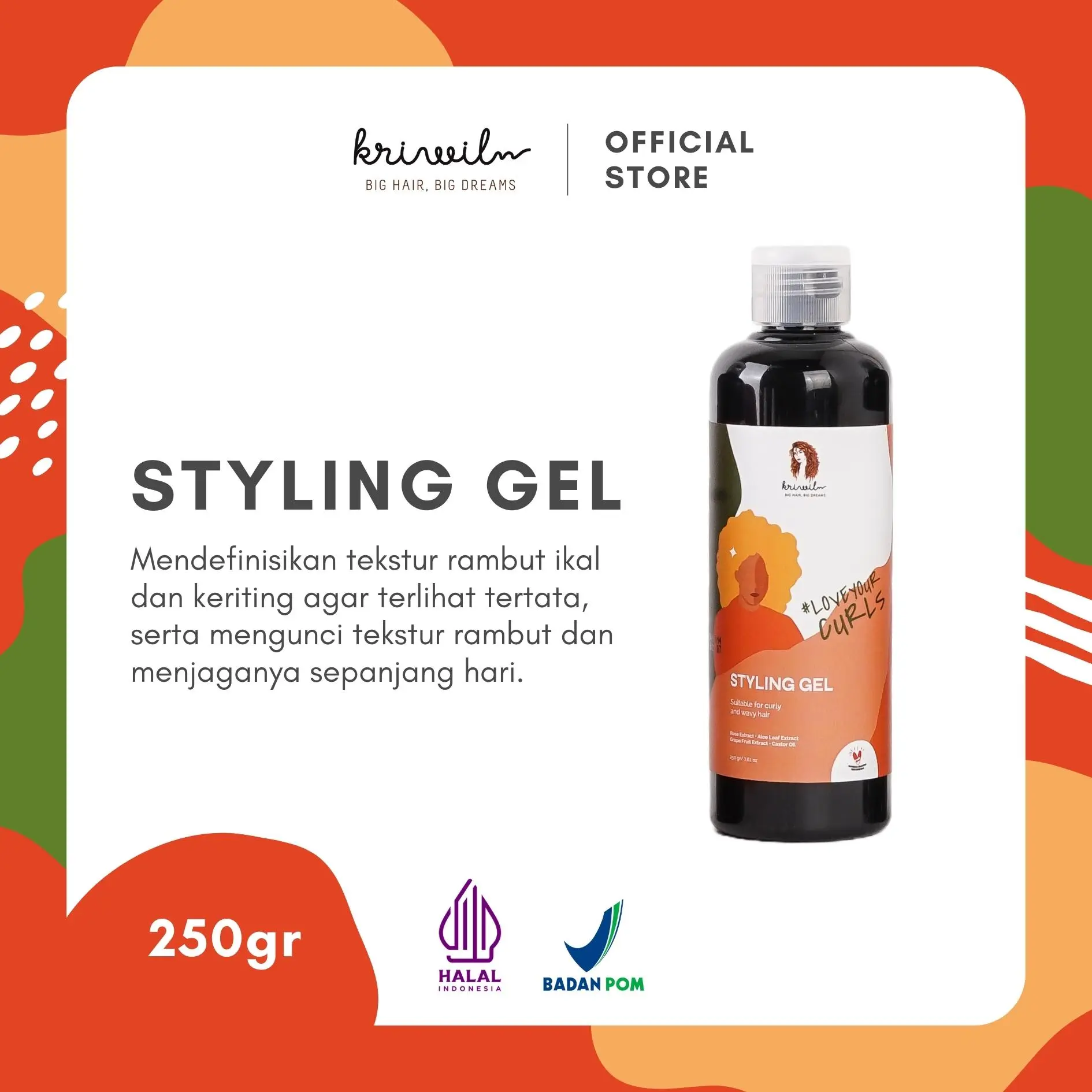Kriwil Styling Gel 250gr - Define Your Curls Mousse