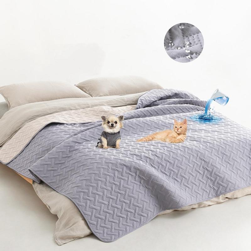 Double-sided Woven Pattern Pet Sofa Blanket, Waterproof Anti-fouling Pet Bed Mat, Home Furniture Couch Cover for Most Cats Dogs 8
