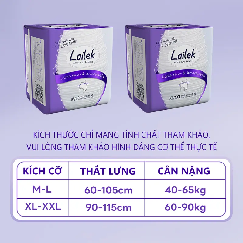 Lailek – Quần vệ sinh chứa tơ tằm tự nhiên, siêu thoáng khí, nâng niu sức khỏe phái đẹp, cho giấc ngủ trọn vẹn và êm ái. 1