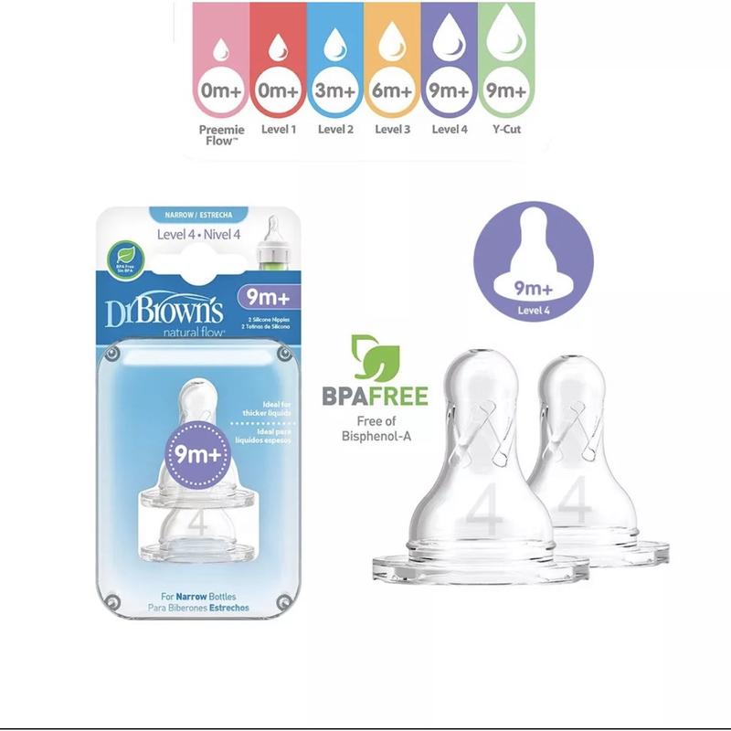 Núm ti thay thế bình sữa Dr Brown Option cổ hẹp