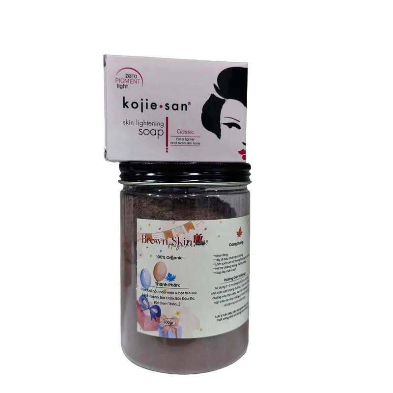 COMBO 4 - BỘT NÂU BROWNSKIN VÀ SOAP DƯỠNG KOJIESAN