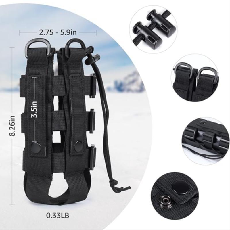 Molle Water Bottle Holder Bag, 1 Count Adjustable Waist Bag, Molle Bag for Outdoor Camping Hiking 1