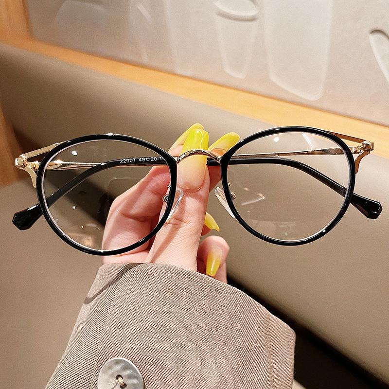 Mắt mèo Kính cận thị thời trang -0.5 -1.0 -1.5 -2.0 -2.5 -3.0 -3.5 -4.0 -4.5 -5.0 -5.5 -6.0 độ dành cho nam và nữ với tròng kính có thể tháo rời kính chống ánh sáng xanh JS-511