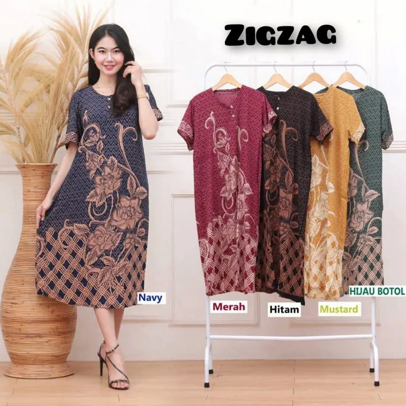Dress Daster Zig zag busui Kancing depan
