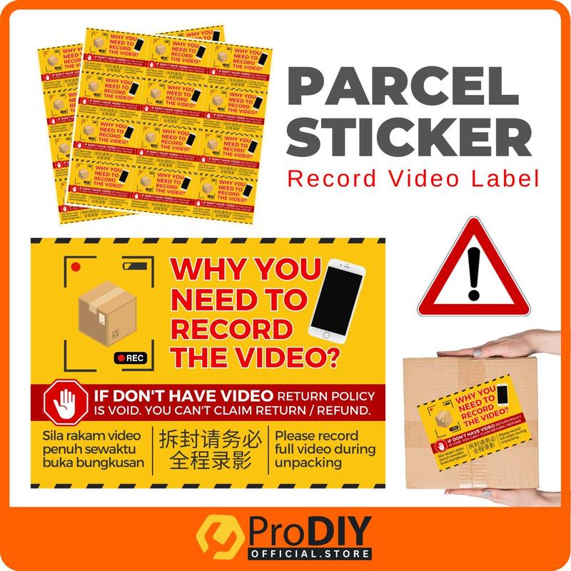12PCS (1 Sheet) Parcel Sticker Record Video Sticker Rakam Video ...