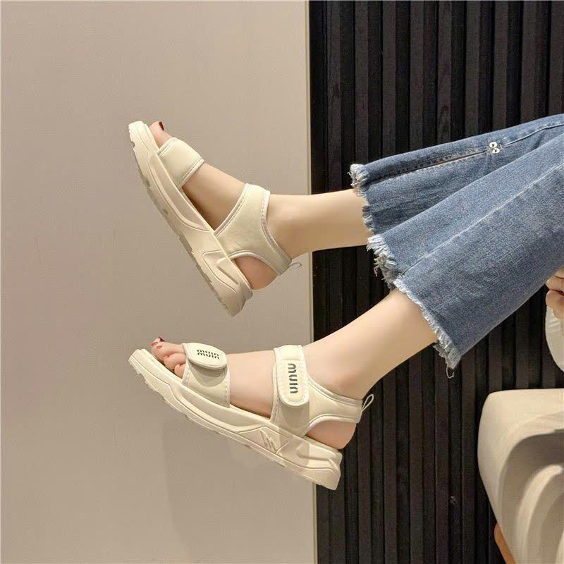 [Có sẵn] Dép Sandal Học Sinh đi học đế 3cm, da mềm, đế êm, 2 quai điều chỉnh được hot trend  ( 3ccm) Nữ 2