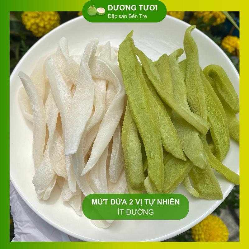 MỨT DỪA SỢI NON DẺO ĐƯỜNG PHÈN BẾN TRE, dẻo thơm ít ngọt.Ăn Vặt Food