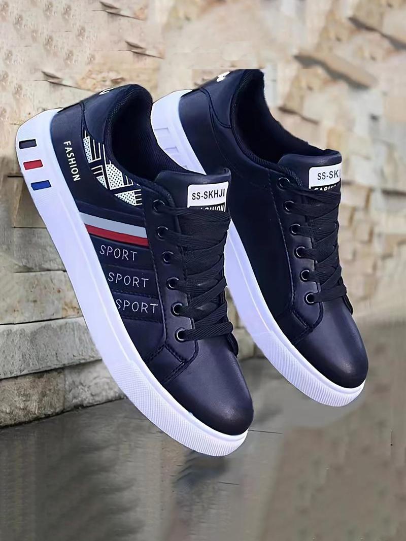 Product Introduction of Men's Fashionable Lace Up Low Top Sneakers, Casual Comfortable Breathable Sports Shoes, Trendy All-match Sneakers for Daily Wear 7