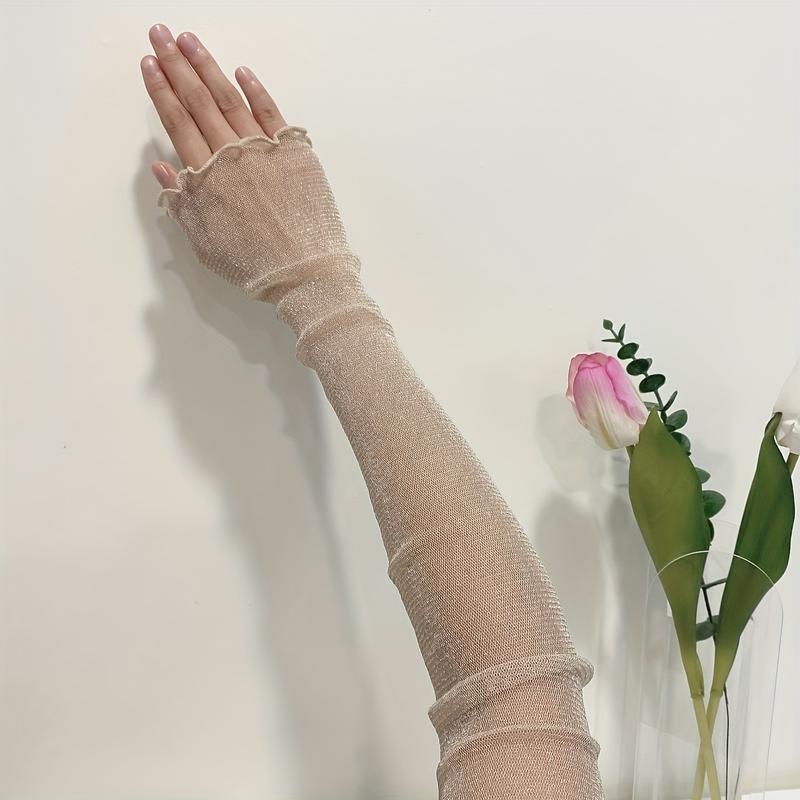 Product Introduction of Women's Outdoor Mesh Sunscreen Thin Sleeves 6