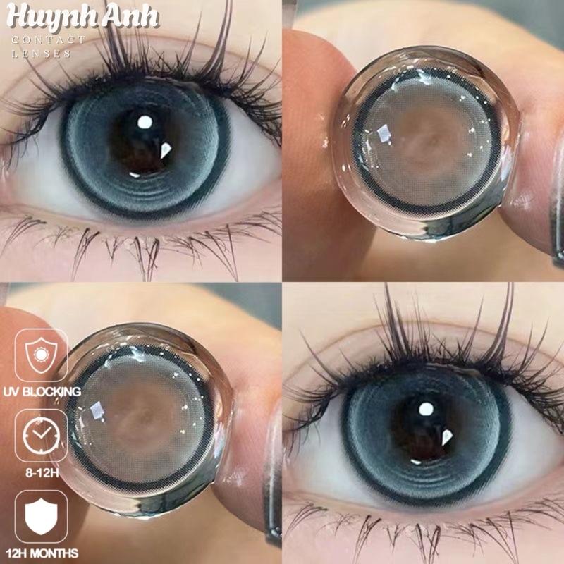 (LENS CÓ CẬN) Lens Mắt Kính Áp Tròng xanh blue tây bubble baby blue Dia 14.2mm Gdia 13.4mm [Giá 1 Đôi + Kèm Khay Dụng Cụ]