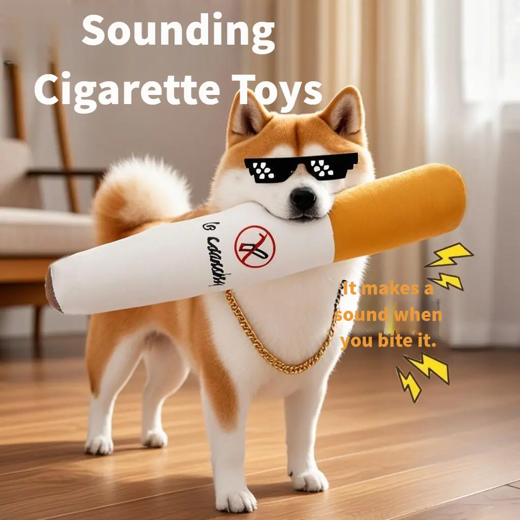 [Pet Toy] Dog Sound Toy Plush Cigarette Puppy Molar Long Lasting Self-Hi Relieving Stuffy Artifact Puppy Bichon Pet Supplies