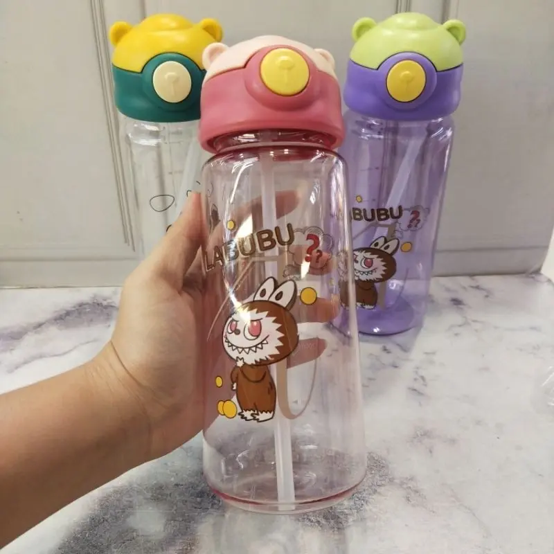 Botol Minum Labubu 550ML Sedotan BPA Free Botol Minum Anak Karakter Labubu Viral Original 4