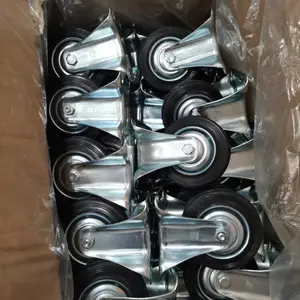 Roda gerobak 4" mati roda karet 4 inch roda troli roda troly