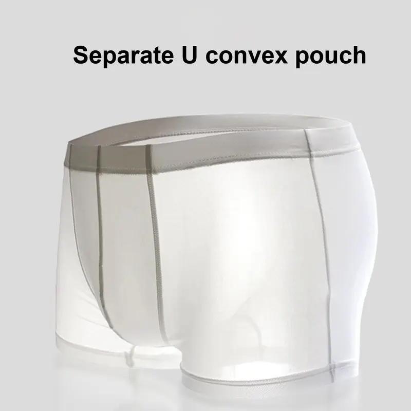 Quần Lót Boxer Nam, Renbthy, Cạp Trung, Eo Co Giãn, Quần Sịp Ngắn, Thoáng Khí, Đường Kẻ Mịn, Màu Trơn Quần Lót Lồi Chữ U 5