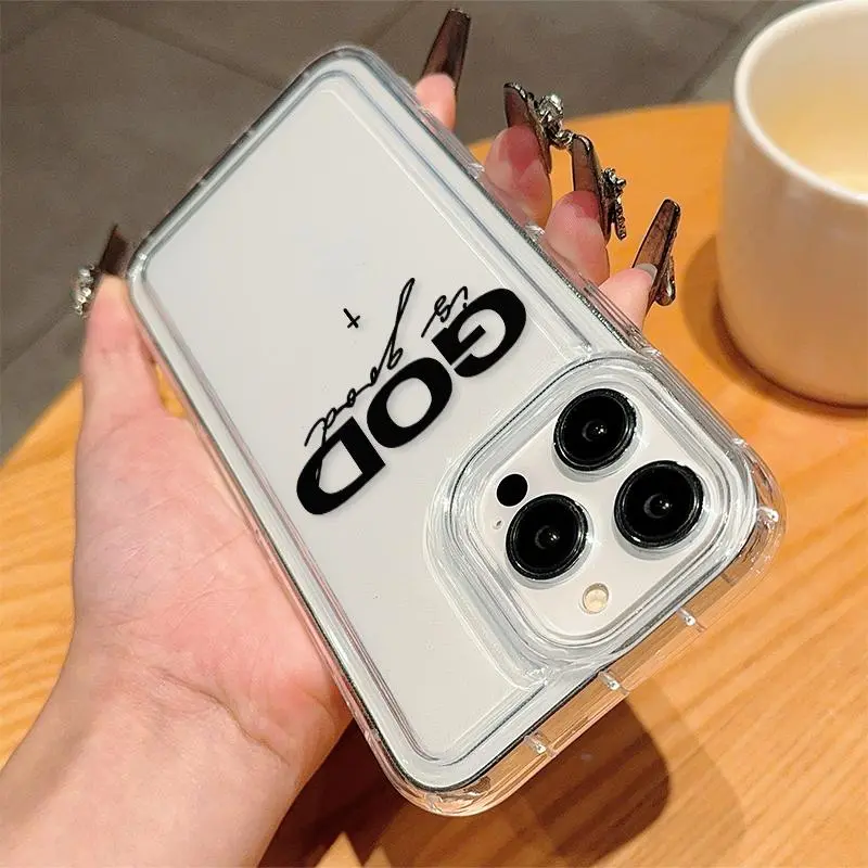 Phone Case with God Is Good Letter Pattern, Anti-drop Phone Protective Cover, Phone Accessory Compatible with iPhone 6 7 8 X 11 12 13 14 15 Pro Max 1