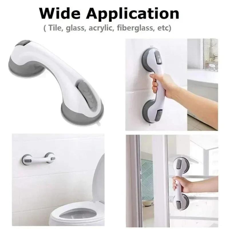 Product Introduction of High Quality Anti Slip Shower Handle Grab Bars Dual Lock With Strong Hold Suction Bathroom Safety Grab Bar Portable Vacuum Suction Cup Safety Handrail Toilet 12