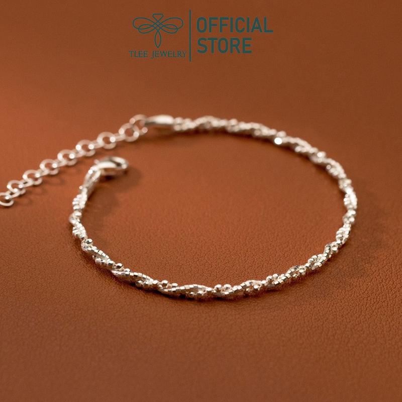Lắc tay bạc nữ TLEE mẫu xoắn bi kiềng mềm nữ tính TLEE JEWELRY LT0141
