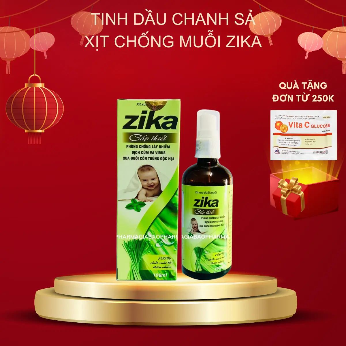 Tinh Dầu Xả ChaXit Chống Muỗi Zika 100ml Đuổi Muỗi