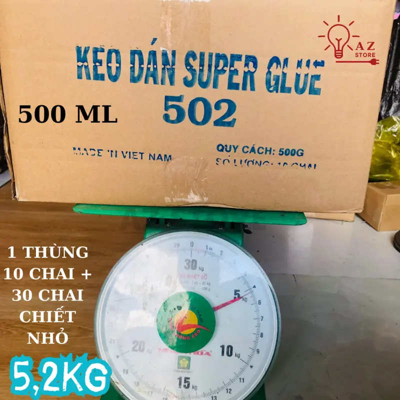 Keo 502 NLP BÁN SỈ NGUYÊN THÙNG - keo dán sắt lớn lọ tròn siêu dính 500ml -Tặng kèm 3 chai rỗng nhỏ để chiết sản phẩm 4